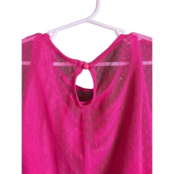 Speechless Kids Pink 2 Piece Dress Sheer Embroidered Overlay with Tank Size 14 - Picture 4 of 8